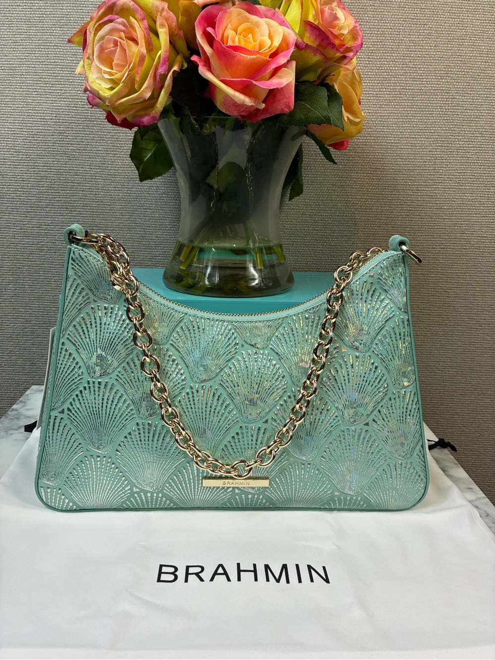 Brahmin Seashell Waterfall Tides Esme Shoulder Bag - NWT & Dustbag 🔥